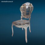 Sedia italiana in stile Belle Époque realizzata in policarbonato fumè con struttura monoscocca