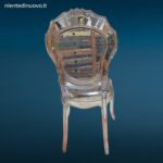 Sedia italiana in stile Belle Époque realizzata in policarbonato fumè con struttura monoscocca