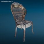 Sedia italiana in stile Belle Époque realizzata in policarbonato fumè con struttura monoscocca