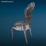 Sedia italiana in stile Belle Époque realizzata in policarbonato fumè con struttura monoscocca