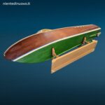 Modellino in legno Riva Aquarama anni 60 con basamento espositivo