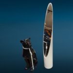 41528.jpg Specchio da terra ad unghia Lipstick anni 70 colore nero o beige