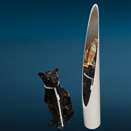 Specchio da terra ad unghia Lipstick anni 70 colore nero o beige