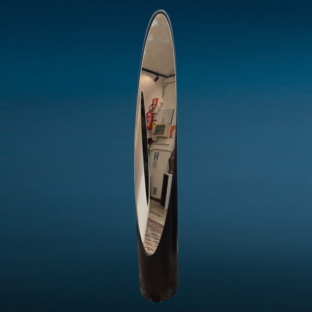 Specchio da terra ad unghia Lipstick anni 70 colore nero o beige