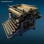 Macchina da scrivere Underwood di inizio Novecento in metallo