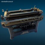 Macchina da scrivere Underwood di inizio Novecento in metallo