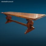 Grande tavolo rustico in legno di castagno massello lungo 3 metri