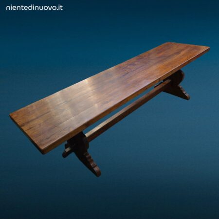 Grande tavolo rustico in legno di castagno massello lungo 3 metri