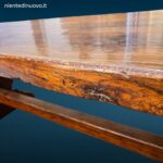 Grande tavolo rustico in legno di castagno massello lungo 3 metri