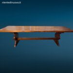 Grande tavolo rustico in legno di castagno massello lungo 3 metri