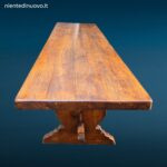 Grande tavolo rustico in legno di castagno massello lungo 3 metri