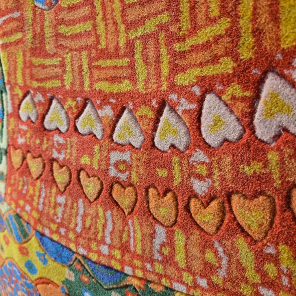 Tappeto Missoni Art Limited Edition 1993 multicolor numerato 2 su 100 in pura lana vergine.Missoni Limited Edition Rug 1993 40th Anniversary 2/100 – Tappeto Vintage Originale