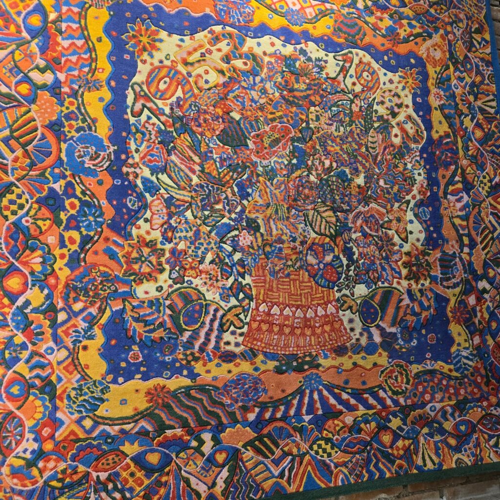 Tappeto Missoni Art Limited Edition 1993 multicolor numerato 2 su 100 in pura lana vergine.Missoni Limited Edition Rug 1993 40th Anniversary 2/100 – Tappeto Vintage Originale