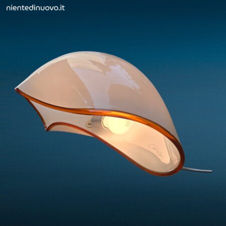 Lampada Orsea Vistosi in vetro opalino Murano anni 70