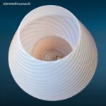 Lampada Mushroom vintage in vetro bianco opalino attribuita a Paolo Venini Murano anni 70