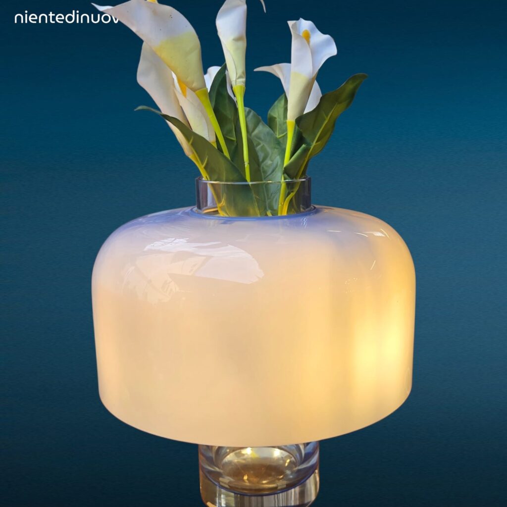 Lampada da tavolo vintage Mazzega LT226 in vetro di Murano disegnata da Carlo Nason