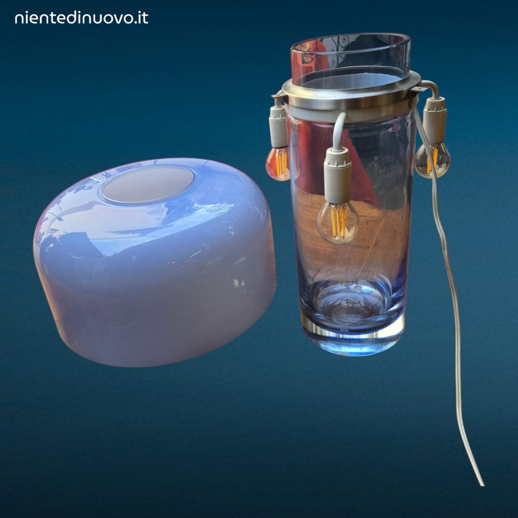 Lampada da tavolo vintage Mazzega LT226 in vetro di Murano disegnata da Carlo Nason