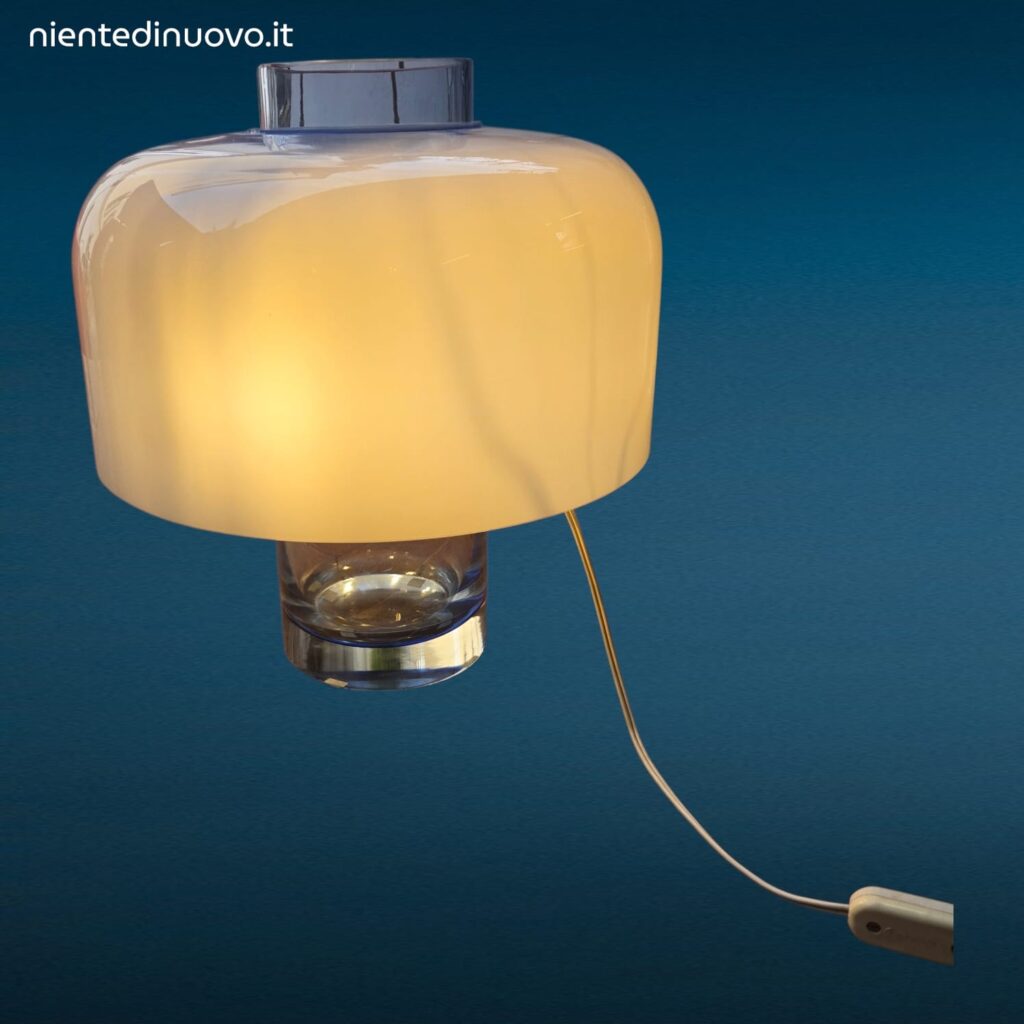 Lampada da tavolo vintage Mazzega LT226 in vetro di Murano disegnata da Carlo Nason