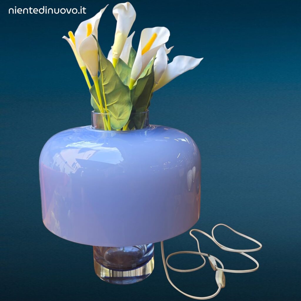 Lampada da tavolo vintage Mazzega LT226 in vetro di Murano disegnata da Carlo Nason