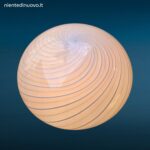 Lampada da appoggio in vetro di Murano a spirale anni 60 formato grande