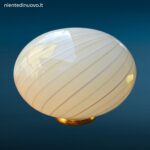 Lampada da appoggio in vetro di Murano a spirale anni 60 formato grande