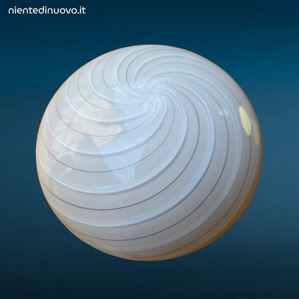 Lampada da appoggio in vetro di Murano a spirale anni 60 formato piccolo