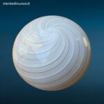 Lampada da appoggio in vetro di Murano a spirale anni 60 formato piccolo