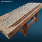 Tavolo da falegname in legno con due morse integrato per lavorazioni artigianali