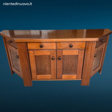 Credenza vintage anni 60 in noce disegnata da Silvio Coppola per Bernini