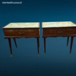 41565.jpg Coppia di comodini anni 60 con vetro originale e cassetto