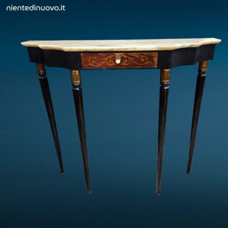 Consolle anni 50 con cassetto e piano in marmo