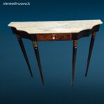 Consolle anni 50 con cassetto e piano in marmo