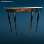 Consolle anni 50 con cassetto e piano in marmo