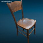 Sedia in faggio anni 50 con schienale decorato