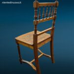 Sedia in noce stile Luigi XVI con seduta in paglia di Vienna