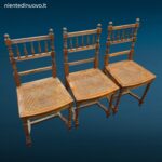 Sedia in noce stile Luigi XVI con seduta in paglia di Vienna