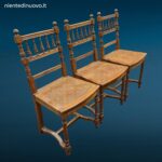 Sedia in noce stile Luigi XVI con seduta in paglia di Vienna