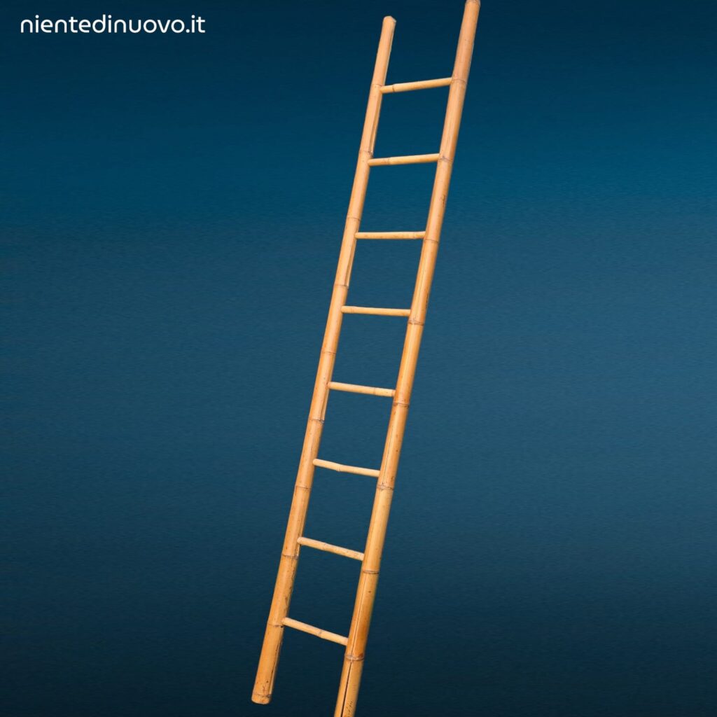 Scala decorativa in bambù per interni alta 250 cm