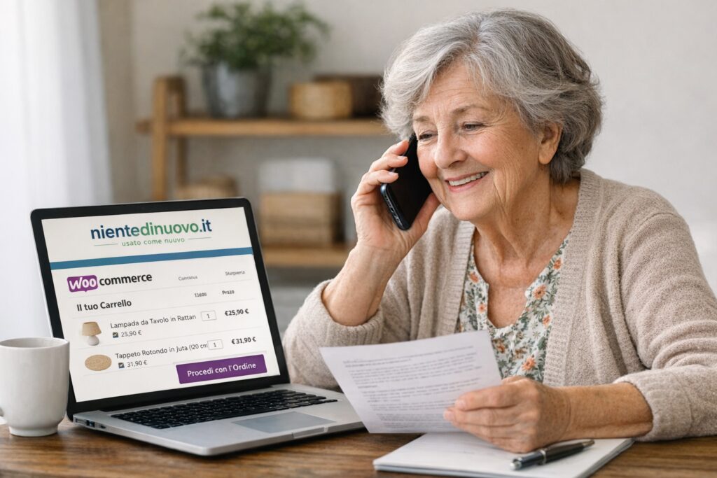 aiuto telefonico offerto da nientedinuovo.it per la guida ad un acquisto online