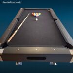 Tavolo da carambola moderno NG Biliardi con tappeto nero completo di biglie e stecca