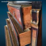 Antico canterano del Settecento in noce con quattro cassetti, fronte in radica e piano superiore in asse unica