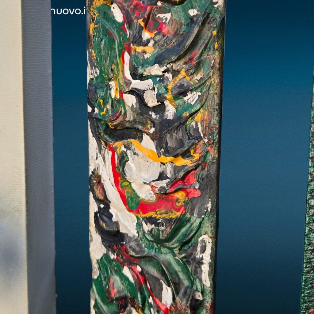 Appendiabiti da parete anni 60 con appendini colorati e cappelliera in vetro