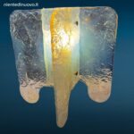 Lampada da tavolo anni 60 in vetro di Murano opalescente attribuita a Carlo Nason