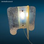 Lampada da tavolo anni 60 in vetro di Murano opalescente attribuita a Carlo Nason