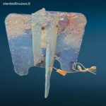 Lampada da tavolo anni 60 in vetro di Murano opalescente attribuita a Carlo Nason