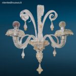 Lampada da parete Rabat 4513/02 Barovier e Toso in cristallo con decoro oro