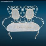 41589_4.jpg Panchina biposto in ferro battuto da giardino, anni '50, con ossidazione superficiale, vista frontale