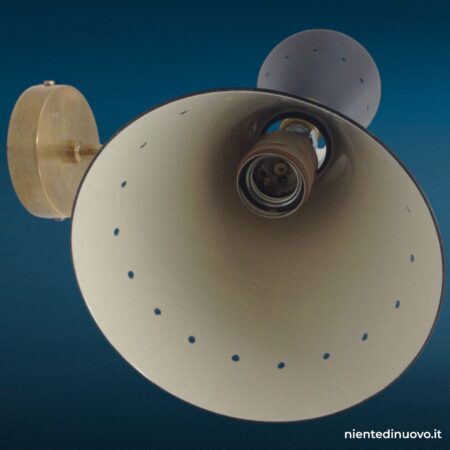 Applique a parete con cono, stile Mid-Century (ottone e alluminio smaltato)