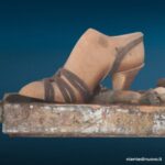 Vecchia forma di scarpa in legno da calzolaio