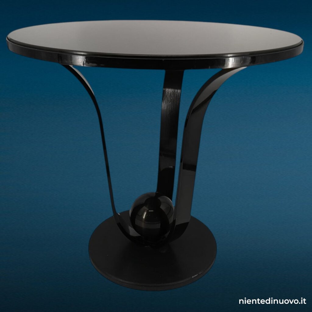 Tavolino design ferro granito e lavagna anni ’80, in perfette condizioni